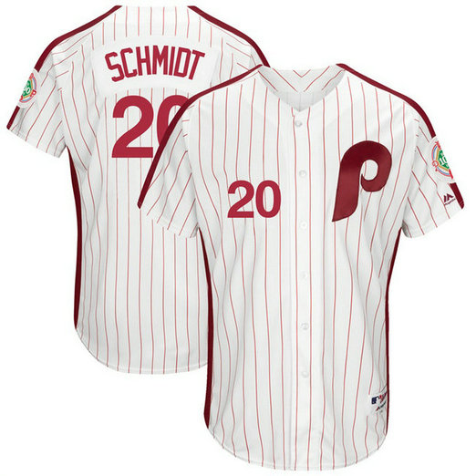 Philadelphia Phillies #20 Mike Schmidt White 1983 Throwback Turn Back the Clock Authentic Player Jersey