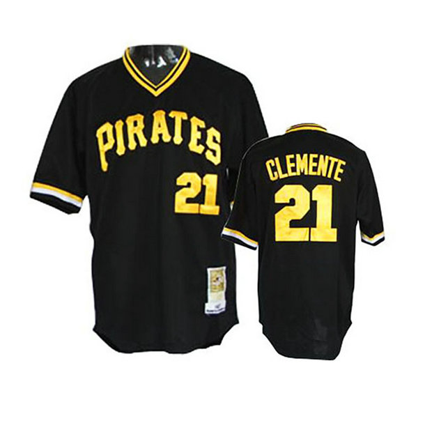 Pittsburgh Pirates #21 Roberto Clemente Black Alternate Throwback Jersey Pittsburgh Pirates #21 Roberto Clemente Black Alternate Throwback Jersey