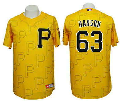 Pittsburgh Pirates #63 Alen Hanson Conventional 3D Version Gold Jersey Pittsburgh Pirates #63 Alen Hanson Conventional 3D Version Gold Jersey