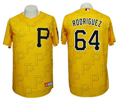 Pittsburgh Pirates #64 Joely Rodriguez Conventional 3D Version Gold Jersey Pittsburgh Pirates #64 Joely Rodriguez Conventional 3D Version Gold Jersey