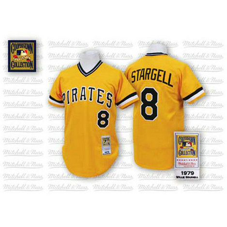 Pittsburgh Pirates #8 Willie Stargell Yellow Throwback Jersey Pittsburgh Pirates #8 Willie Stargell Yellow Throwback Jersey