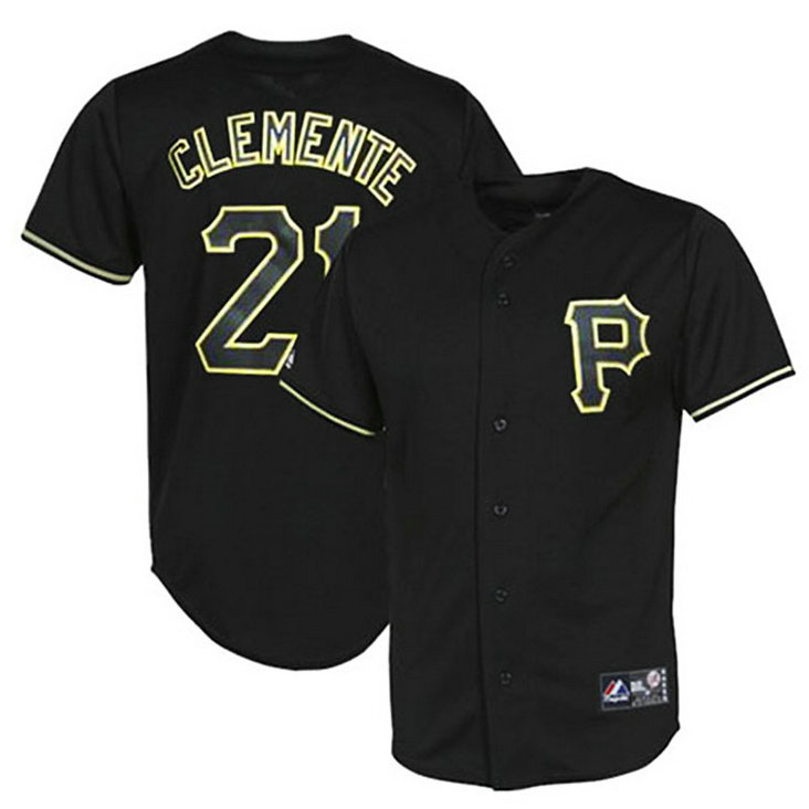 Pittsburgh Pirates #21 Roberto Clemente Black Fashion Jersey