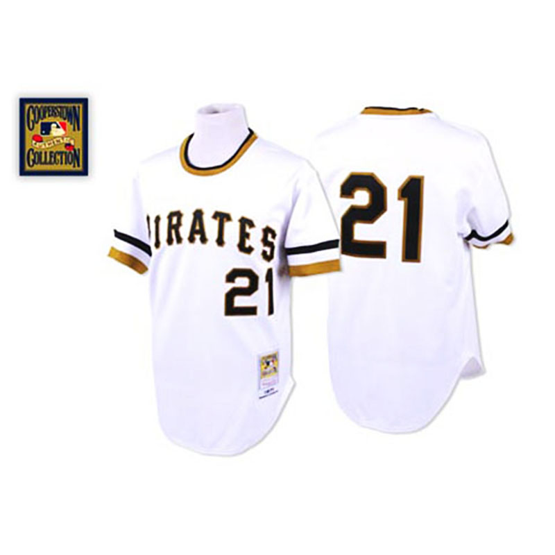 Pittsburgh Pirates #21 Roberto Clemente White Home Throwback Jersey Pittsburgh Pirates #21 Roberto Clemente White Home Throwback Jersey