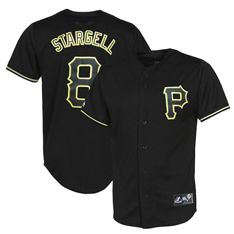 Pittsburgh Pirates #8 Willie Stargell Black Fashion Jersey Pittsburgh Pirates #8 Willie Stargell Black Fashion Jersey