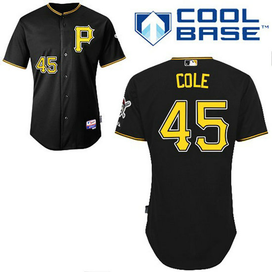 Pittsburgh Pirates #45 Gerrit Cole Authentic Black Alternate Cool Base Jersey