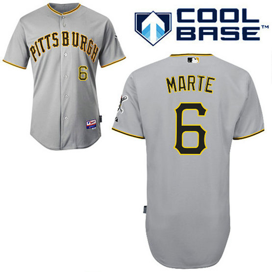 Pittsburgh Pirates #6 Starling Marte Authentic Grey Away Cool Base Jersey