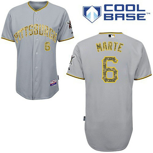 Pittsburgh Pirates #6 Starling Marte Authentic Grey USMCCool Base Jersey