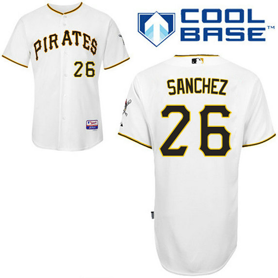 Pittsburgh Pirates #26 Tony Sanchez Authentic White Home Cool Base Jersey Pittsburgh Pirates #26 Tony Sanchez Authentic White Home Cool Base Jersey