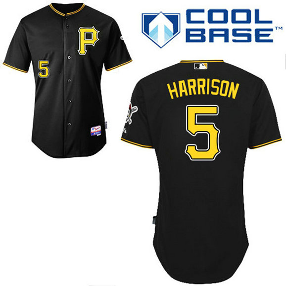 Pittsburgh Pirates #5 Josh Harrison Authentic Black Alternate Cool Base Jersey Pittsburgh Pirates #5 Josh Harrison Authentic Black Alternate Cool Base Jersey