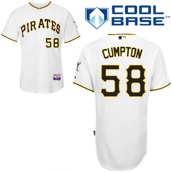 Pittsburgh Pirates #58 Brandon Cumpton Authentic White Home Cool Base Jersey
