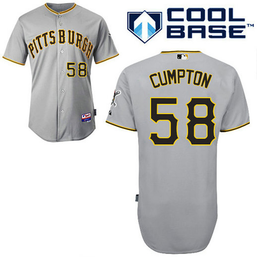 Pittsburgh Pirates #58 Brandon Cumpton Authentic Grey Away Cool Base Jersey