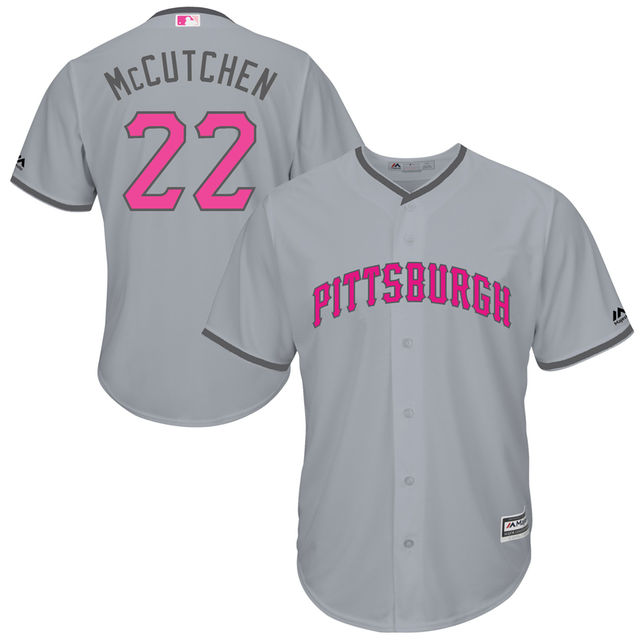 Pittsburgh Pirates #22 Andrew McCutchen Grey Home 2016 Mother's Day Cool Base Jersey Pittsburgh Pirates #22 Andrew McCutchen Grey Home 2016 Mother's Day Cool Base Jersey