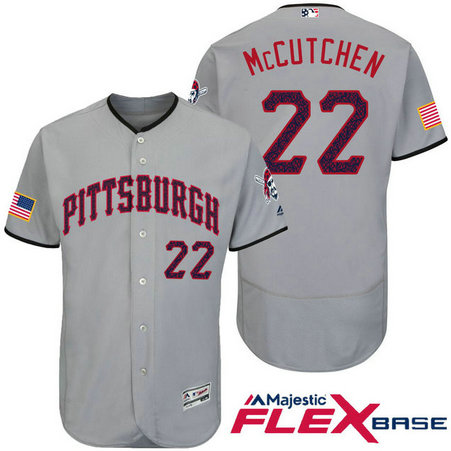 Pittsburgh Pirates #22 Andrew McCutchen Grey Stars & Stripes 2016 Independence Day Flex Base Jersey Pittsburgh Pirates #22 Andrew McCutchen Grey Stars & Stripes 2016 Independence Day Flex Base Jersey