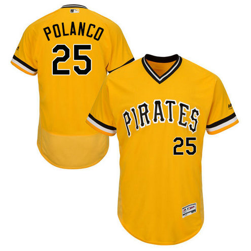 Pittsburgh Pirates Gregory Polanco #25 Yellow Authentic Collection Flexbase Jersey