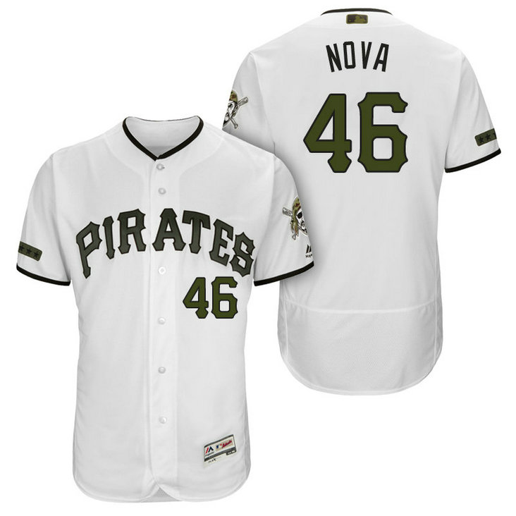 Pittsburgh Pirates Ivan Nova #46 White Authentic Collection 2018 Home Alternate Flex Base Player Jersey