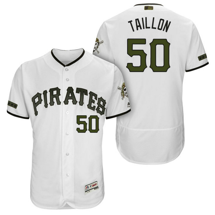 Pittsburgh Pirates Jameson Taillon #50 White Authentic Collection 2018 Home Alternate Flex Base Player Jersey