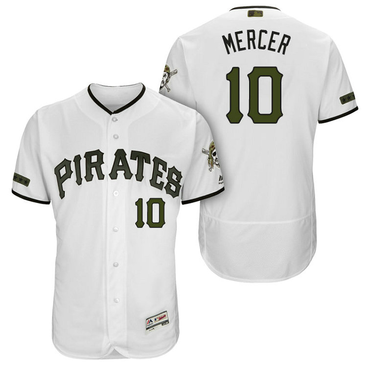Pittsburgh Pirates Jordy Mercer #10 White Authentic Collection 2018 Home Alternate Flex Base Player Jersey Pittsburgh Pirates Jordy Mercer #10 White Authentic Collection 2018 Home Alternate Flex Base Player Jersey