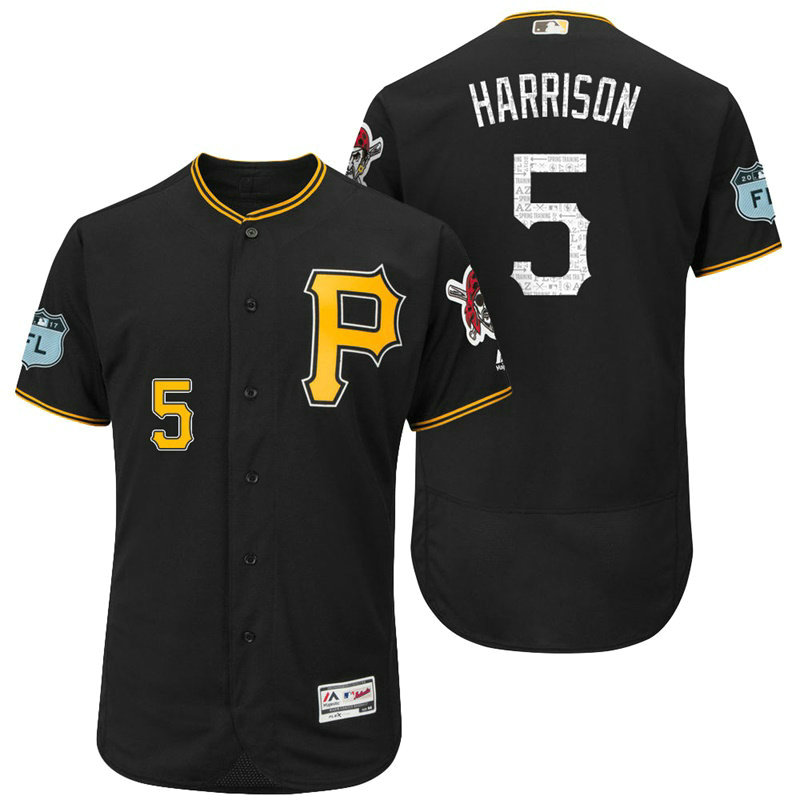 Pittsburgh Pirates Josh Harrison #5 Black 2017 Spring Training Grapefruit League Patch Authentic Collection Flex Base Jersey Pittsburgh Pirates Josh Harrison #5 Black 2017 Spring Training Grapefruit League Patch Authentic Collection Flex Base Jersey