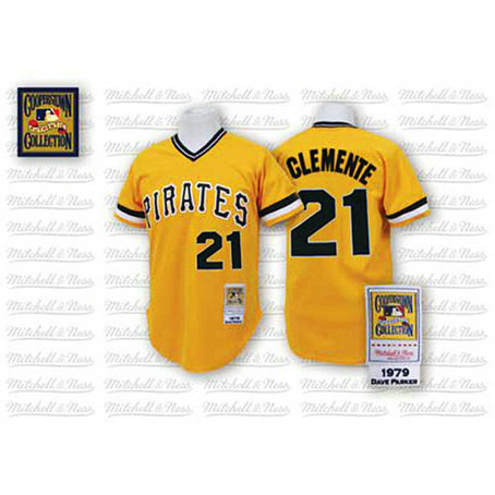 Pittsburgh Pirates #21 Roberto Clemente Yellow Jersey Pittsburgh Pirates #21 Roberto Clemente Yellow Jersey