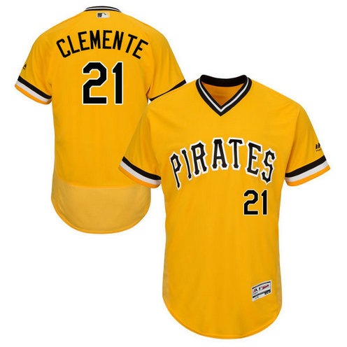 Pittsburgh Pirates Roberto Clemente #21 Yellow Authentic Collection Flexbase Jersey Pittsburgh Pirates Roberto Clemente #21 Yellow Authentic Collection Flexbase Jersey