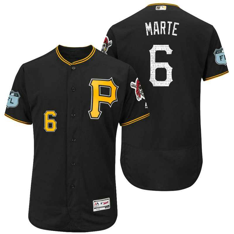 Pittsburgh Pirates Starling Marte #6 Black 2017 Spring Training Grapefruit League Patch Authentic Collection Flex Base Jersey Pittsburgh Pirates Starling Marte #6 Black 2017 Spring Training Grapefruit League Patch Authentic Collection Flex Base Jersey
