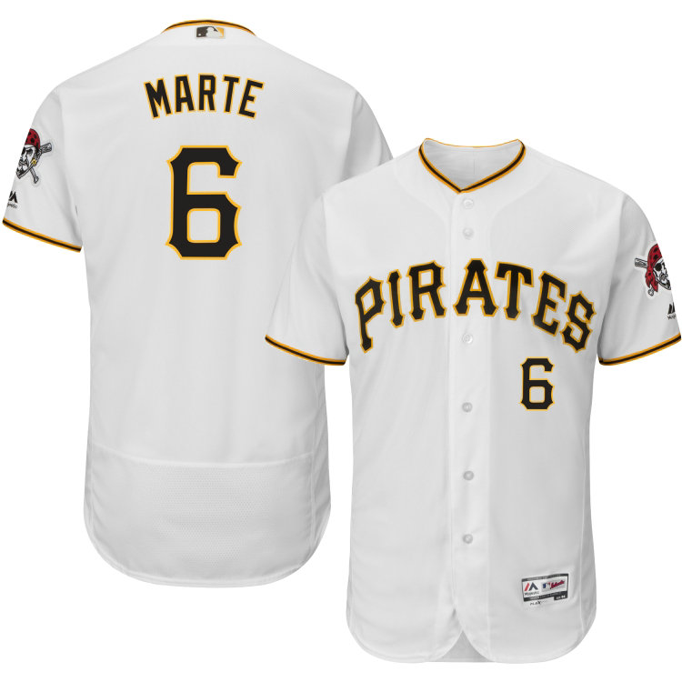 Pittsburgh Pirates #6 Starling Marte White Flexbase Authentic Collection Jersey Pittsburgh Pirates #6 Starling Marte White Flexbase Authentic Collection Jersey