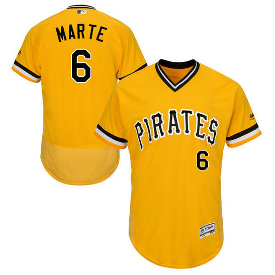 Pittsburgh Pirates Starling Marte #6 Yellow Authentic Collection Flexbase Jersey Pittsburgh Pirates Starling Marte #6 Yellow Authentic Collection Flexbase Jersey
