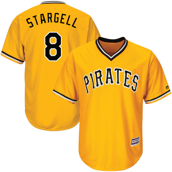 Pittsburgh Pirates Willie Stargell #8 Gold Official Throwback Cool Base Jersey Pittsburgh Pirates Willie Stargell #8 Gold Official Throwback Cool Base Jersey