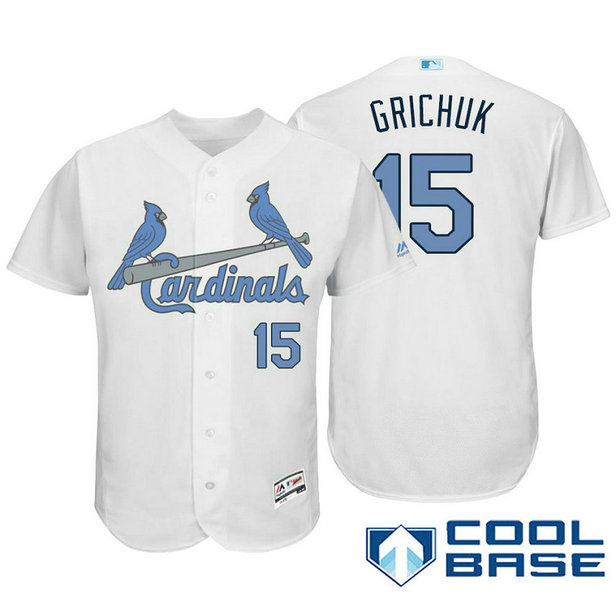 St. Louis Cardinals #15 Randal Grichuk White Fashion 2016 Father's Day Cool Base Jersey