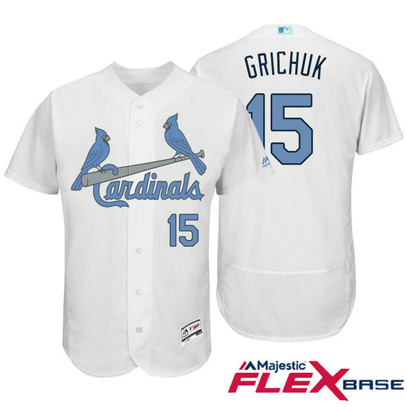 St. Louis Cardinals #15 Randal Grichuk White Fashion 2016 Father's Day Flex Base Jersey