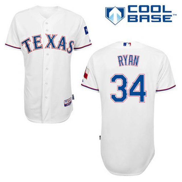 Texas Rangers #34 Nolan Ryan White Cool Base Jersey