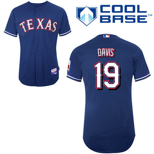 Texas Rangers #19 Chris Davis Blue Alternate 2 Cool Base Jersey Texas Rangers #19 Chris Davis Blue Alternate 2 Cool Base Jersey