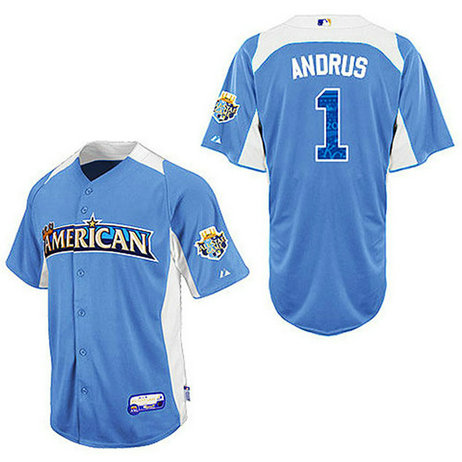 Texas Rangers #1 Elvis Andrus Blue 2012 All-Star BP Jersey Texas Rangers #1 Elvis Andrus Blue 2012 All-Star BP Jersey