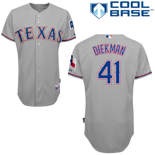 Texas Rangers #41 Jake Diekman Grey Cool Base Away Jersey Texas Rangers #41 Jake Diekman Grey Cool Base Away Jersey