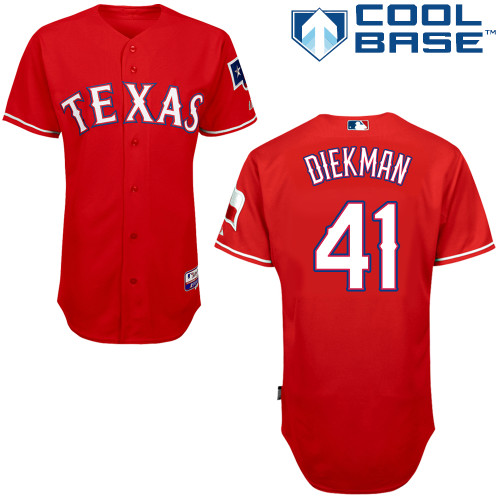 Texas Rangers #41 Jake Diekman Red Cool Base Alternate Jersey Texas Rangers #41 Jake Diekman Red Cool Base Alternate Jersey