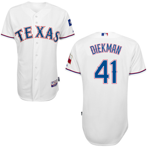 Texas Rangers #41 Jake Diekman White Cool Base Home Jersey Texas Rangers #41 Jake Diekman White Cool Base Home Jersey