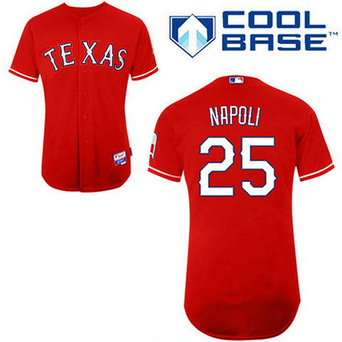 Texas Rangers #25 Mike Napoli Red Alternate 1 Cool Base Jersey Texas Rangers #25 Mike Napoli Red Alternate 1 Cool Base Jersey
