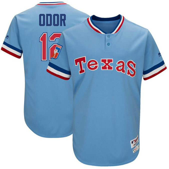 Texas Rangers #12 Rougned Odor Light Blue 1977 Throwback Turn Back the Clock Authentic Player Jersey Texas Rangers #12 Rougned Odor Light Blue 1977 Throwback Turn Back the Clock Authentic Player Jersey