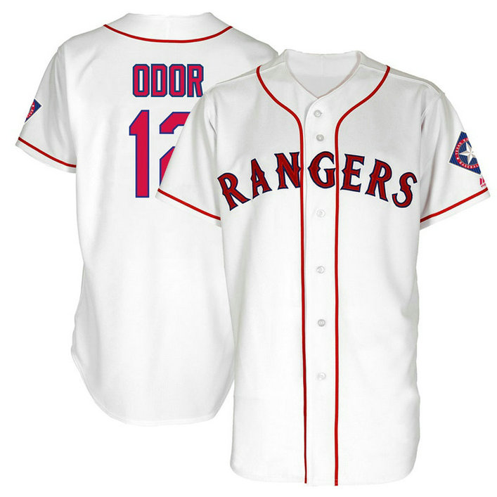 Texas Rangers #12 Rougned Odor White 1999 Throwback Turn Back the Clock Authentic Player Jersey