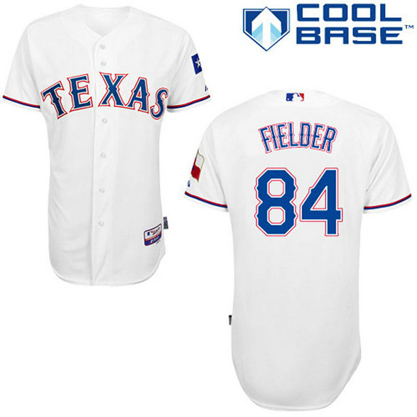 Texas Rangers #84 Prince Fielder Authentic White Home Cool Base Jersey