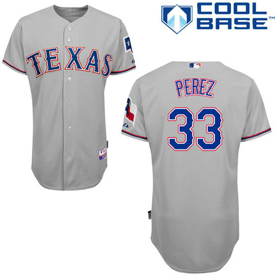Texas Rangers #33 Martin Perez Authentic Grey Away Cool Base Jersey