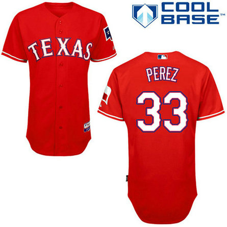 Texas Rangers #33 Martin Perez Authentic Red Alternate Cool Base Jersey