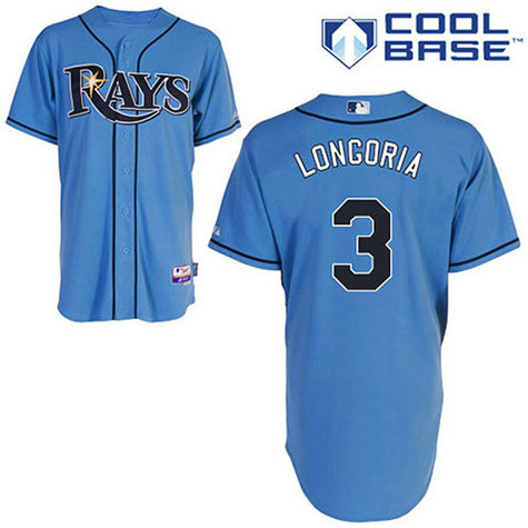 YOUTH Tampa Bay Rays #3 Evan LongoriaLight Blue Alternate 2 Cool Base Jersey YOUTH Tampa Bay Rays #3 Evan LongoriaLight Blue Alternate 2 Cool Base Jersey