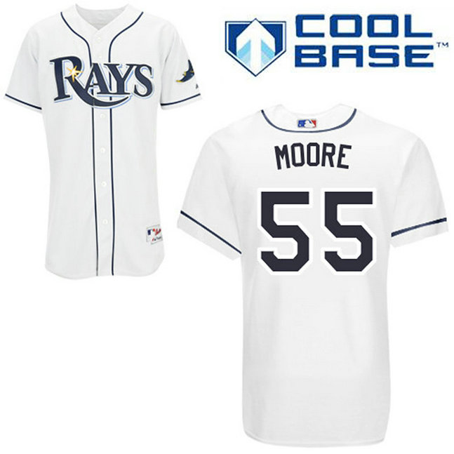 Tampa Bay Rays #55 Matt Moore Authentic White Home Cool Base Jersey Tampa Bay Rays #55 Matt Moore Authentic White Home Cool Base Jersey