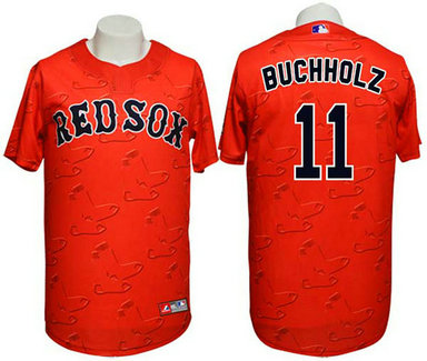 Boston Red Sox #11 Clay Buchholz Conventional 3D Version Red Jersey