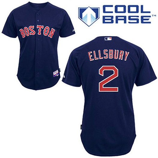 Boston Red Sox #2 Jacoby Ellsbury Dark Blue Alternate Away Jersey