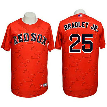 Boston Red Sox #25 Jackie Bradley Jr Conventional 3D Version Red Jersey