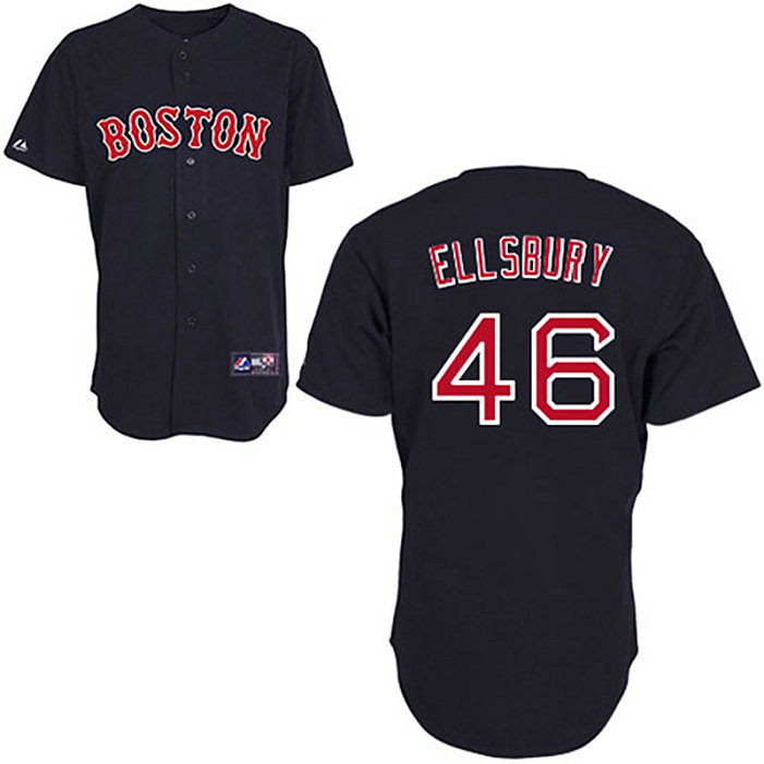 Boston Red Sox #46 Jacoby Ellsbury Dark Blue Alternate Away Jersey