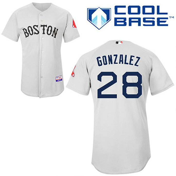 YOUTH Boston Red Sox #28 Adrian GonzalezGrey Cool Base Jersey