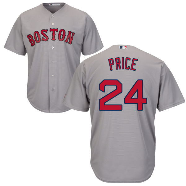 David Price #24 Boston Red Sox Grey Cool Base Jersey